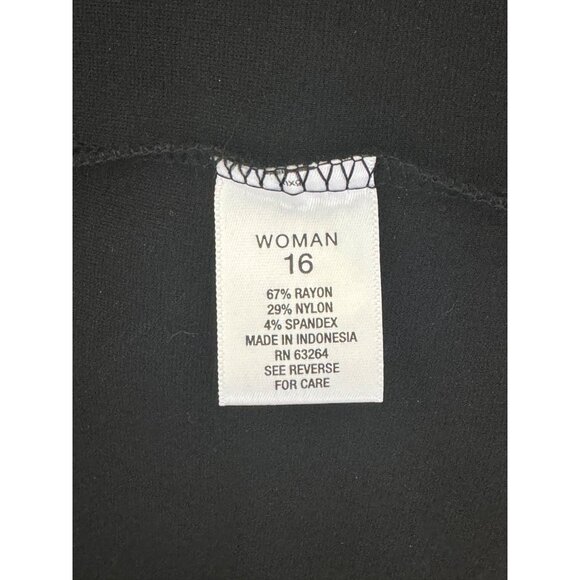 Size 16W 1X BLACK PONTE KNIT SHIFT DRESS Gold Embellished Fall Winter PLUS‎ SIZE - Picture 7 of 8